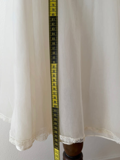 Gotham White Nylon Chiffon Babydoll Size S/M