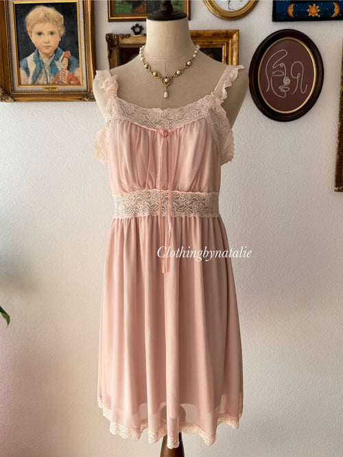 Coquette Pink Mesh Babydoll size M