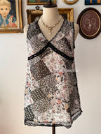 Black Floral Chiffon Blouse size S