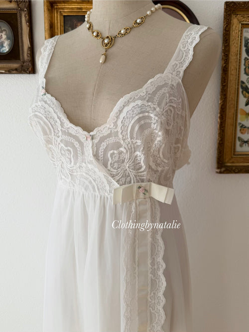 Shadowline Bridal Maxi Nylon Chiffon Gown Size M