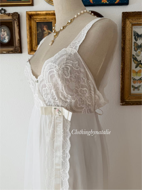 Shadowline Bridal Maxi Nylon Chiffon Gown Size M