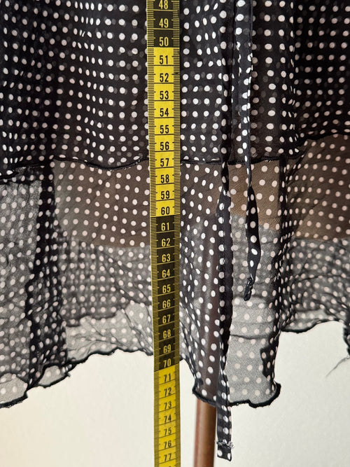 Black Poka Dot Chiffon Babydoll size S/M