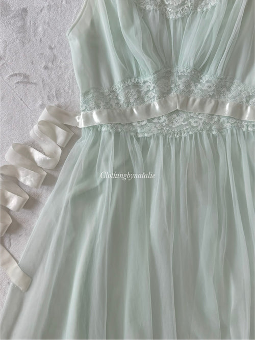 VTG Mint Chiffon Babydoll (S)