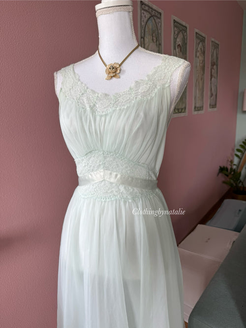 VTG Mint Chiffon Babydoll (S)