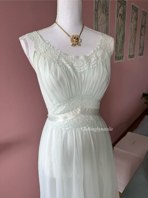 VTG Mint Chiffon Babydoll (S)
