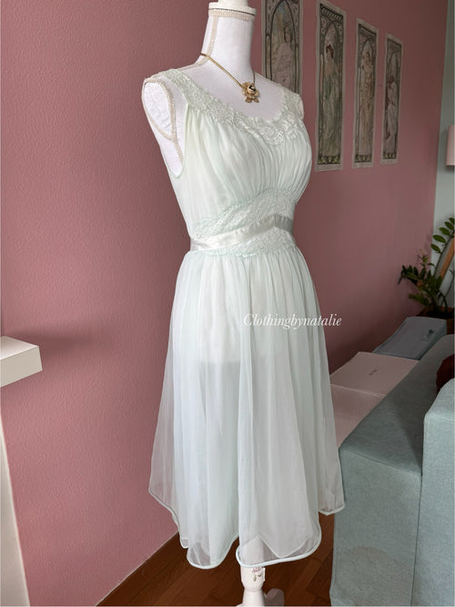 VTG Mint Chiffon Babydoll (S)