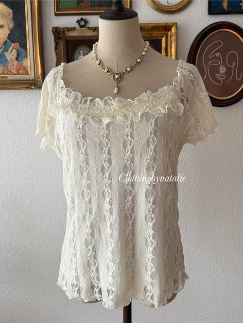 White Lace Blouse size M
