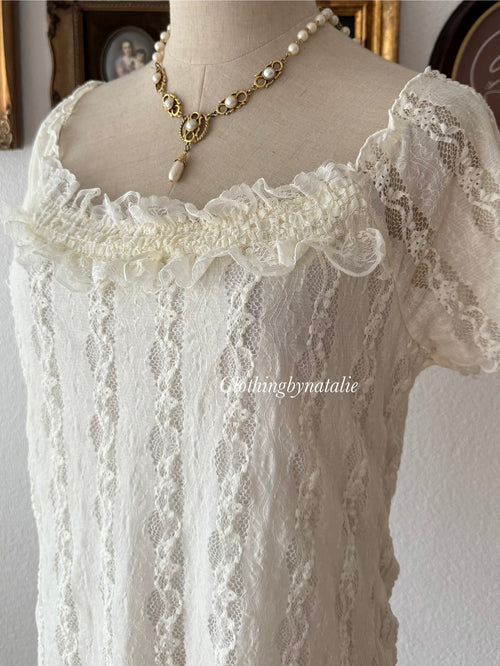 White Lace Blouse size M