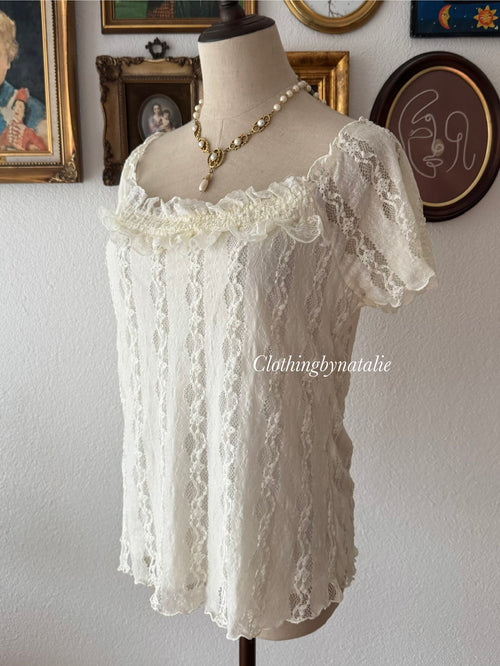 White Lace Blouse size M