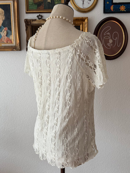 White Lace Blouse size M