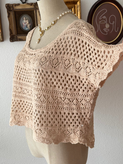 Coquette Orange Knit Blouse Size S/M
