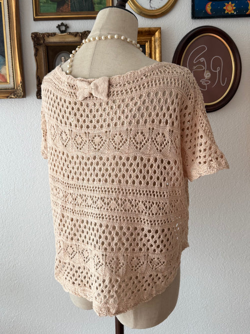 Coquette Orange Knit Blouse Size S/M