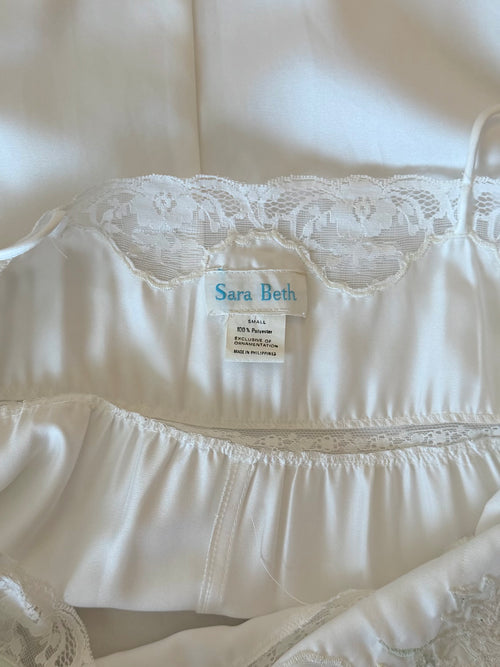 Sara Beth White Maxi Satin Gown Size S