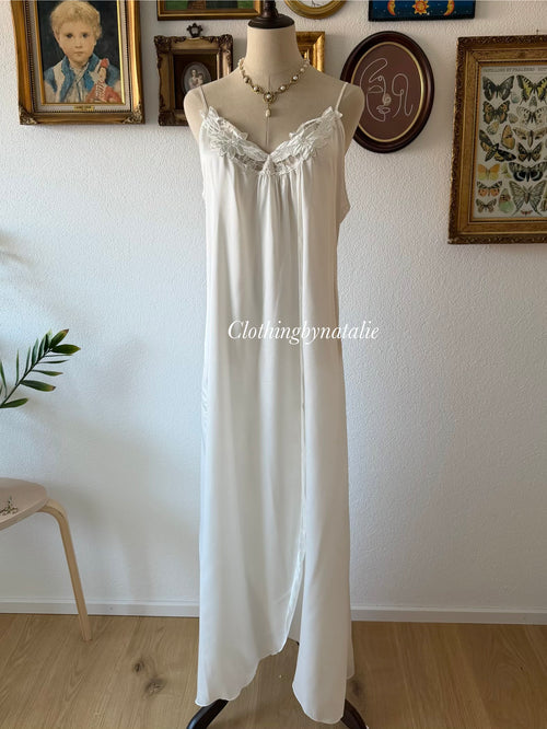Miss Dior White Maxi Satin Gown Size L