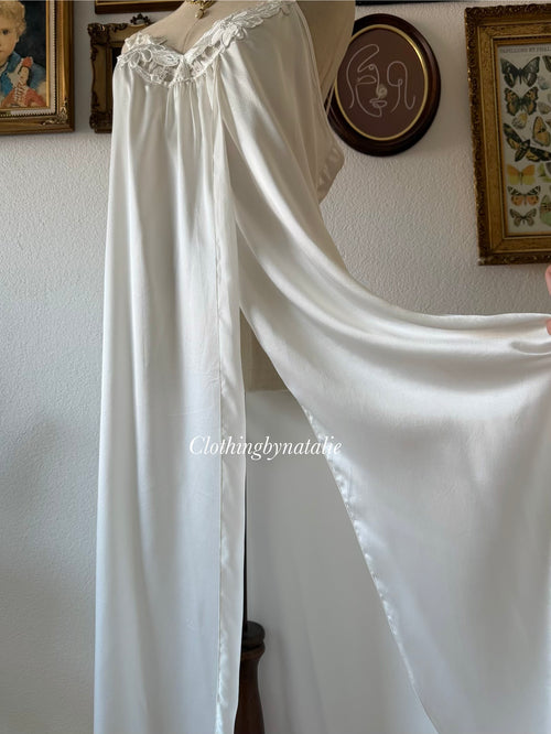 Miss Dior White Maxi Satin Gown Size L