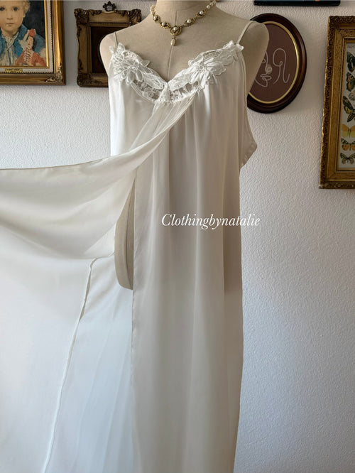 Miss Dior White Maxi Satin Gown Size L