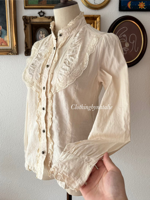 Cream Cotton Shirt size S