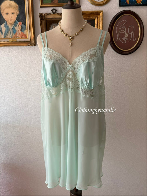 Secret Treasure Teal Chiffon Babydoll size XL