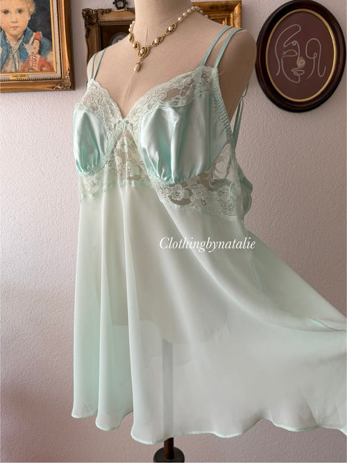 Secret Treasure Teal Chiffon Babydoll size XL