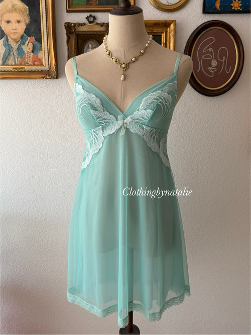 Coquette Teal Mesh Babydoll size S