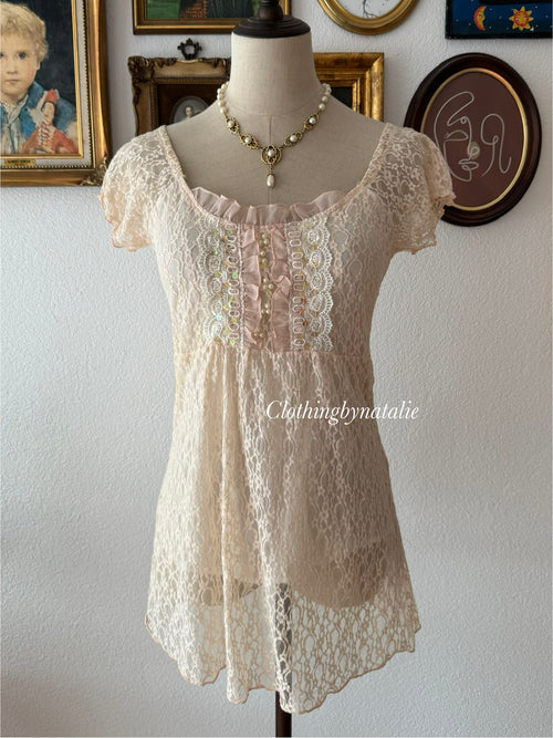 Fairy Beige Lace Blouse size S