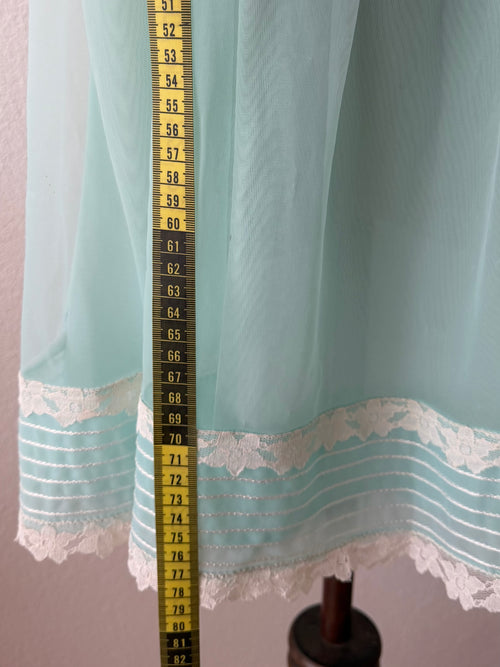 Vintage Teal Nylon Nightgown size M