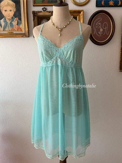 Fairy Teal Mesh Babydoll size M