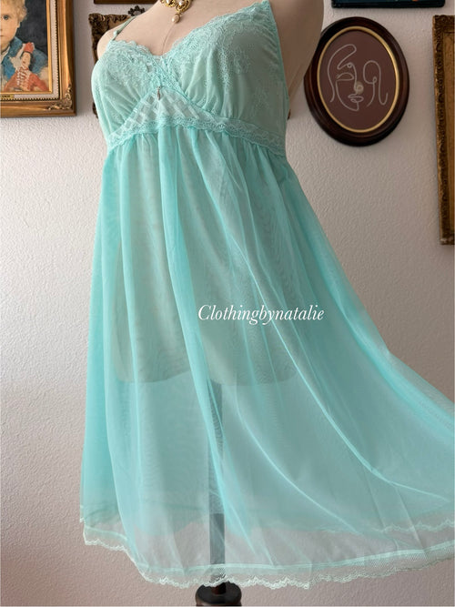 Fairy Teal Mesh Babydoll size M