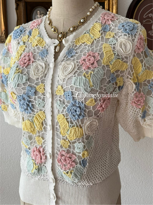 Floral Garden Knit Blouse size S
