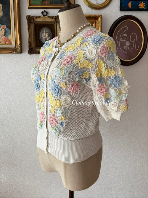 Floral Garden Knit Blouse size S