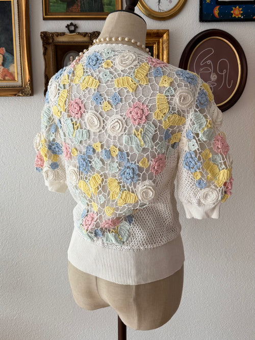 Floral Garden Knit Blouse size S