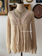 Camel Knit Blouse Size S