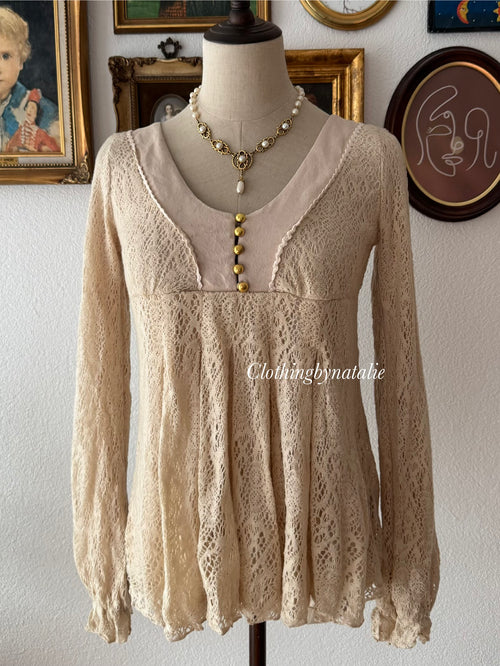 Camel Knit Blouse Size S