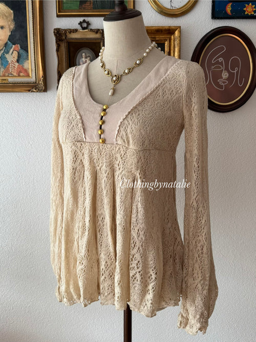 Camel Knit Blouse Size S
