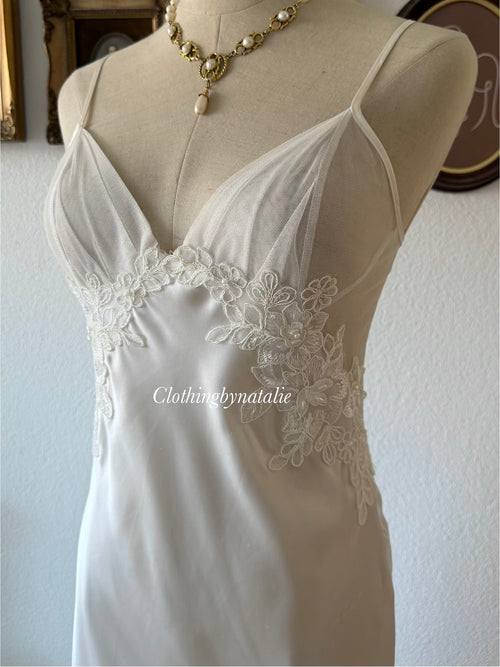 Shirley of Hollywood Bridal Maxi Satin Gown Size S