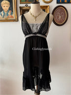 Betsey Johnson Black Chiffon Babydoll size M/L
