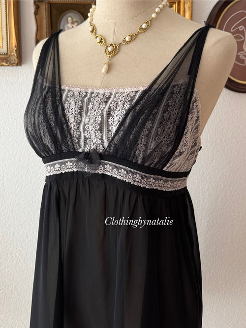 Betsey Johnson Black Chiffon Babydoll size M/L