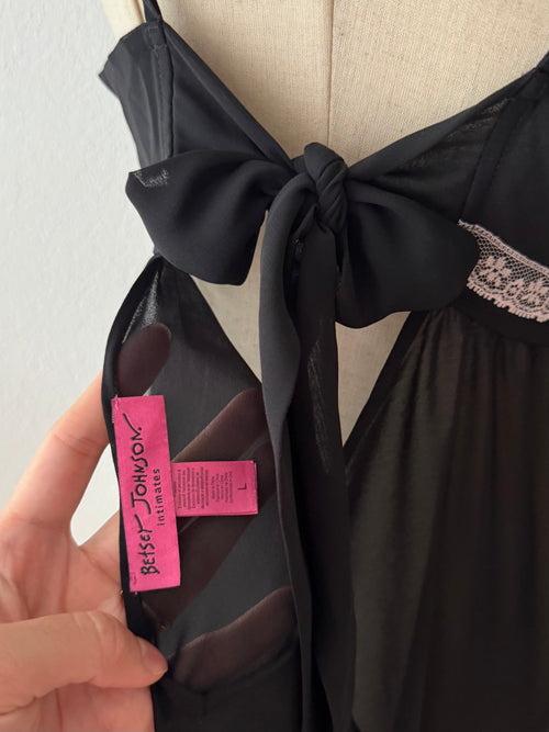 Betsey Johnson Black Chiffon Babydoll size M/L