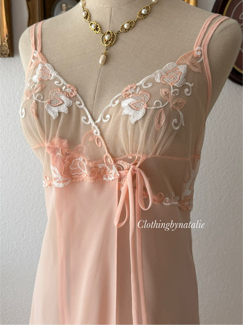 Sheer Orange Chiffon Slip size S/small M