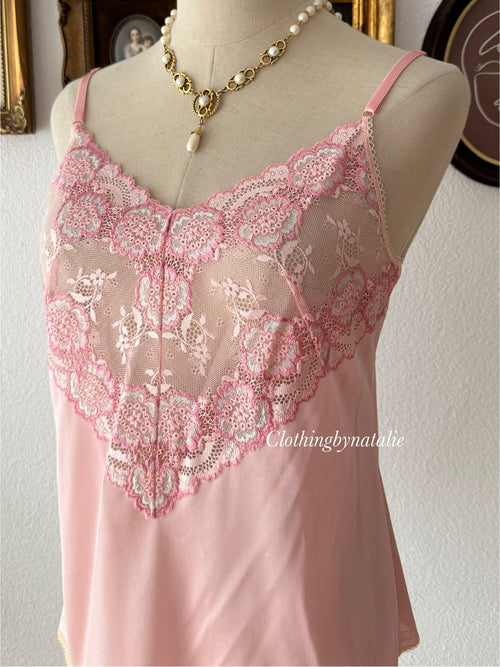 Pink Nylon Lace Cami size M