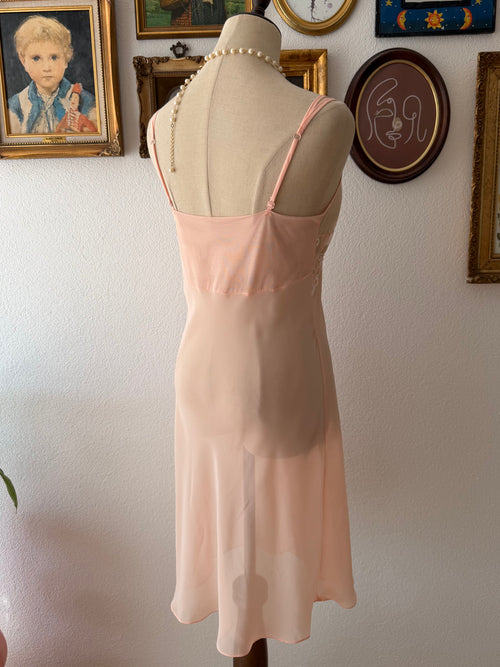 Sheer Orange Chiffon Slip size S/small M