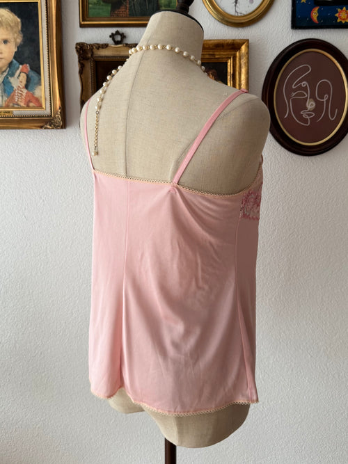 Pink Nylon Lace Cami size M