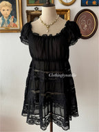 Black Sheer Chiffon Babydoll size M