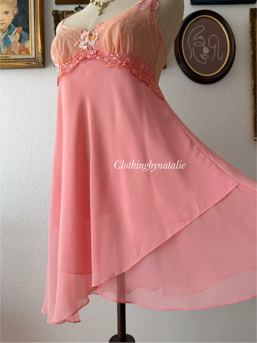 Coquette Orange Sheer Chiffon Babydoll size S