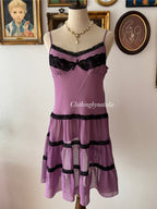 Black Purple Chiffon Babydoll size M