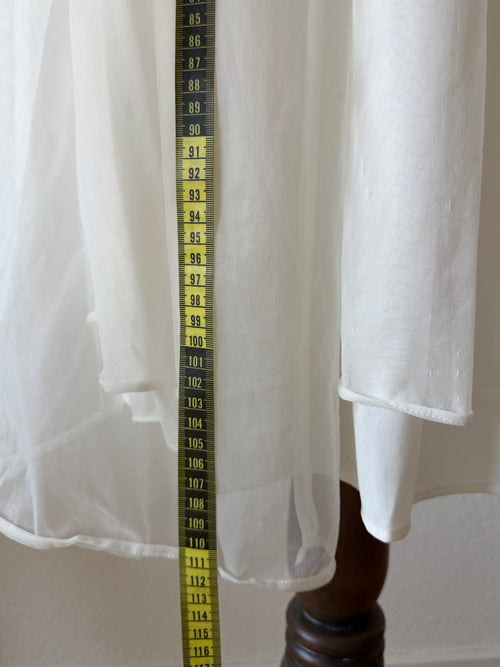 Vintage White Nylon Chiffon Peignoir Set Size S
