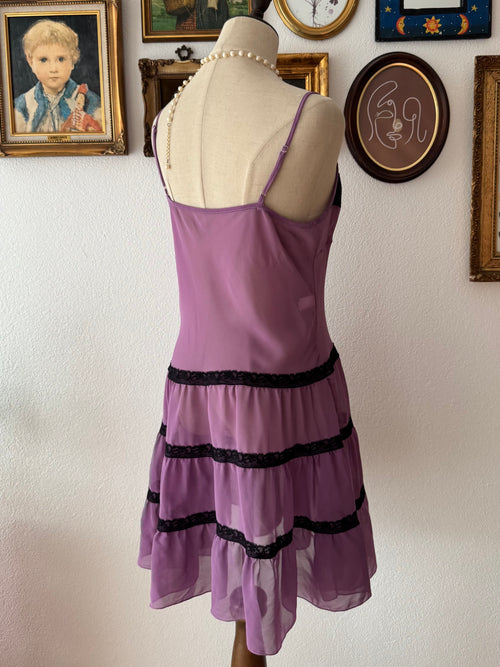 Black Purple Chiffon Babydoll size M