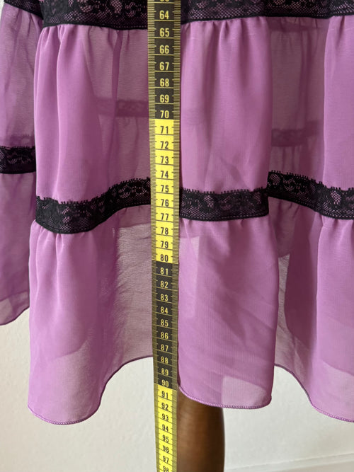 Black Purple Chiffon Babydoll size M
