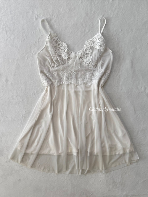 Coquette White Mesh Babydoll size M