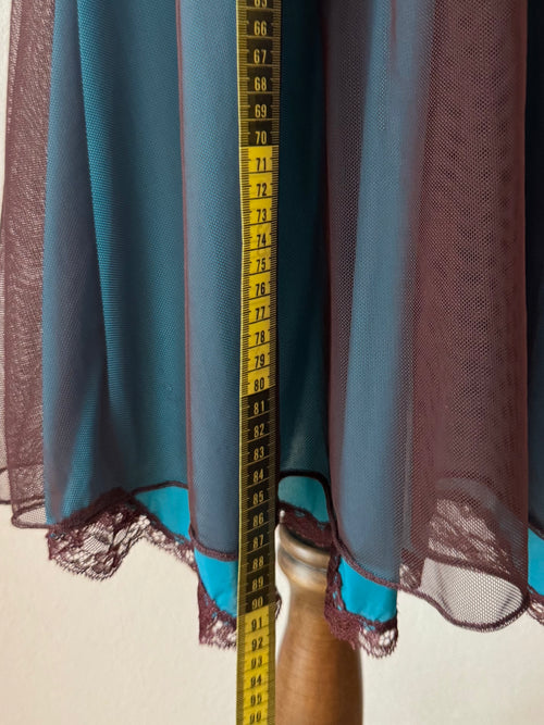 Whimsical Blue Brown Babydoll size M